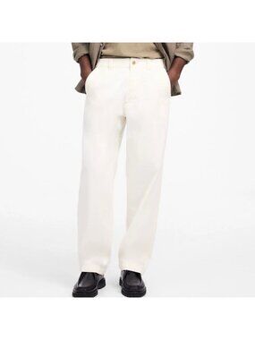 NWT Flawed Madewell Patch Pocket Jeans 35x31 Summer Denim Cream Relaxed Trouser